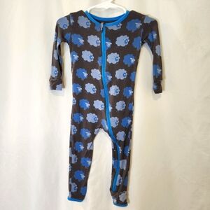 Kickee Pants Kids One Piece Pajamas Size‎ 12-18 Months Blue Sheep Sleep Bamboo